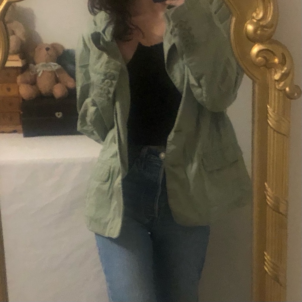 Cute green jacket great for spring size small